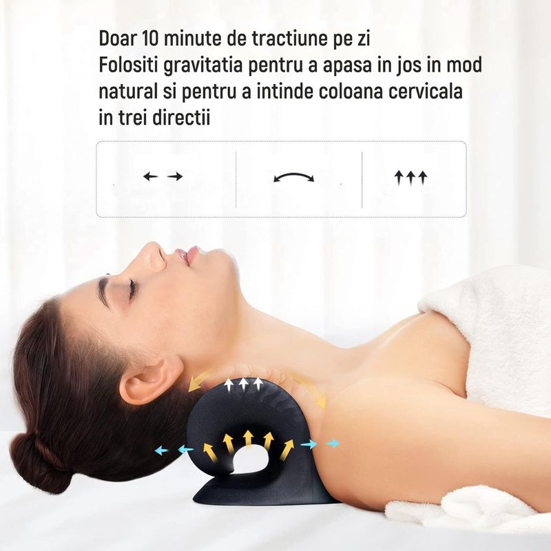 Ingrijire personala si Cosmetice - Sanatate si wellness - Aparate medicale - Suporturi ortopedice si orteze - Perna cervicala portabila, YHJ, pentru relaxare gat si umeri, ameliorarea durerii si imbunatatirea curbei - Infinity.ro