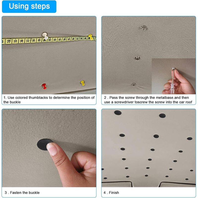 Auto si Moto - Piese auto si accesorii - Piese auto - Kit-uri revizie - Kit 65 capse, Pentru reparatia plafonului auto, Cu surubelnita si banda de masura, Compatibil Audi, Opel, BMW, - Infinity.ro