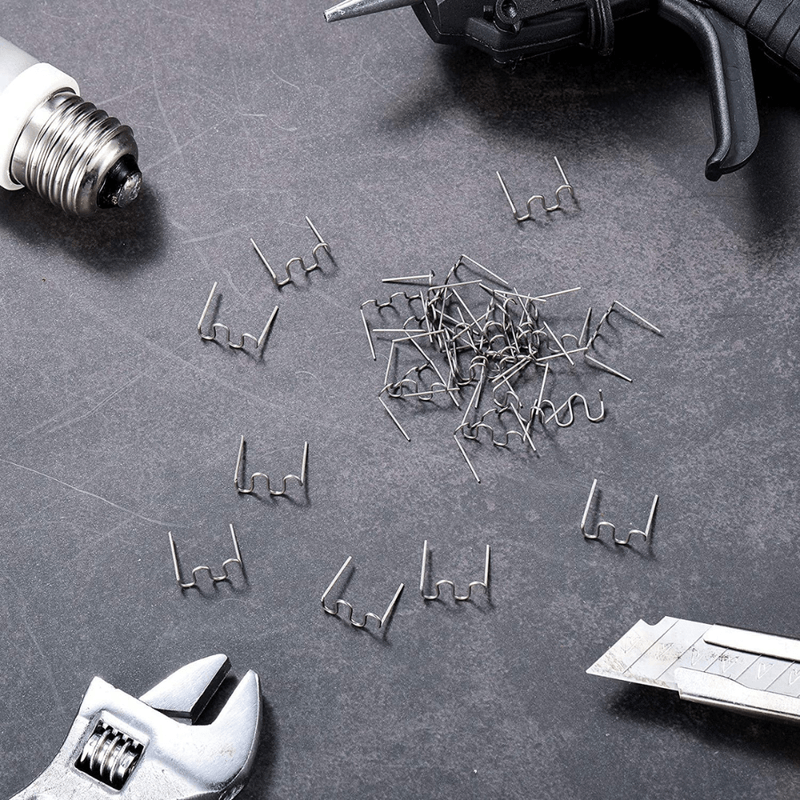 Casa si Gradina - Constructii - Scule electrice si accesorii - Accesorii pistoale de lipit - Set 250 Capse Pentru Pistol de Lipit, Reparat si Sudat Plastic, Cleme Model Tip S, 0.8mm - Infinity.ro