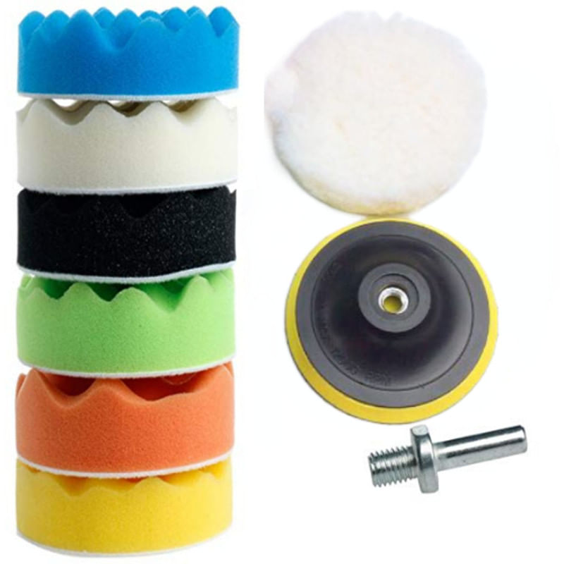 Casa si Gradina - Constructii - Scule electrice si accesorii - Accesorii polizare si slefuire - Set 10 piese polish auto M14, Burete, 4'', Multicolor - Infinity.ro
