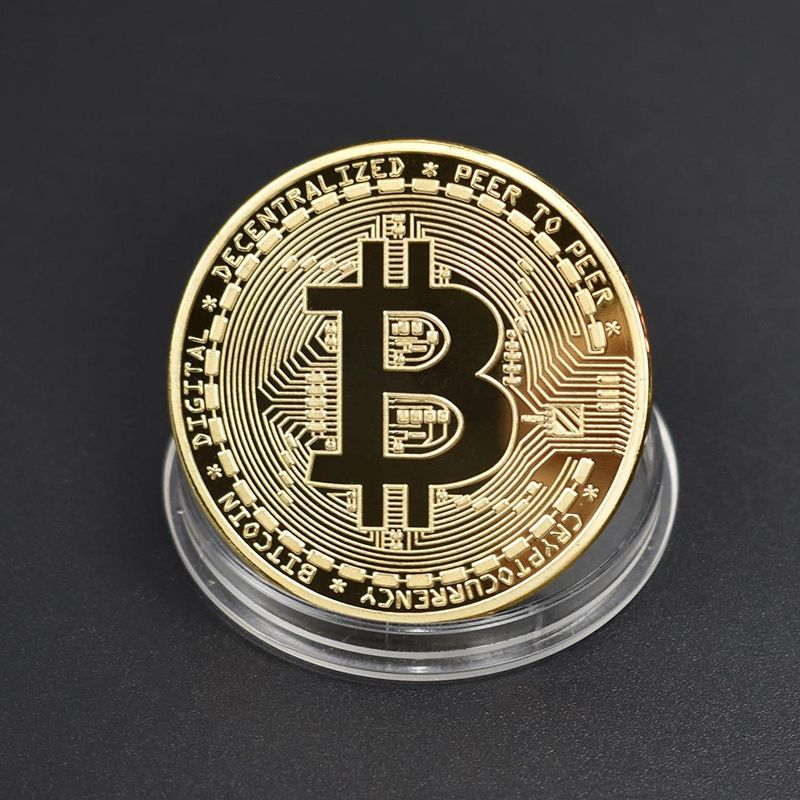 Market - Cadouri - Monede si lingouri metale pretioase - Moneda decorativa Bitcoin, DIGIMAT plus carcasa protectie, coin de colectie pentru fani - Infinity.ro