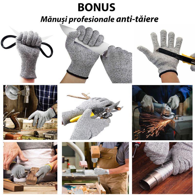 Casa si Gradina - Constructii - Echipamente de lucru - Manusi protectia muncii - Manusi profesionale anti-taiere textil-poliester - Infinity.ro