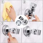 Casa si Gradina - Sanitare - Suporturi si accesorii baie - Suporturi baie - Suport pentru dus, ABS/PVC, Cu ventuza, reglabil 360 grade, Alb/Argintiu - Infinity.ro