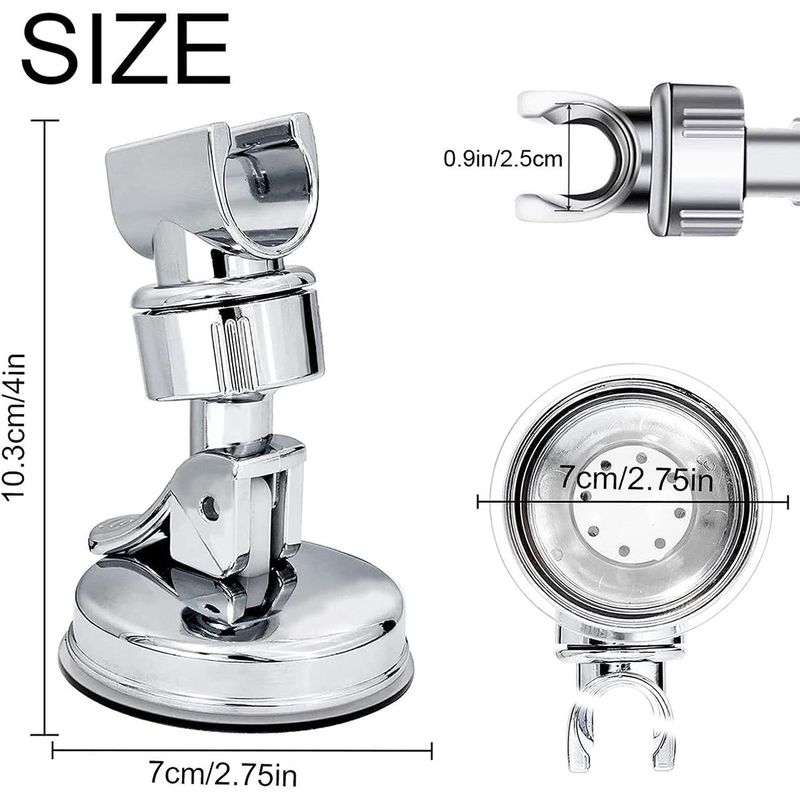 Casa si Gradina - Sanitare - Suporturi si accesorii baie - Suporturi baie - Set 2 suport cu ventuza pentru para de dus, reglabil 360 grade, usor de instalat, rezistent la apa, - Infinity.ro