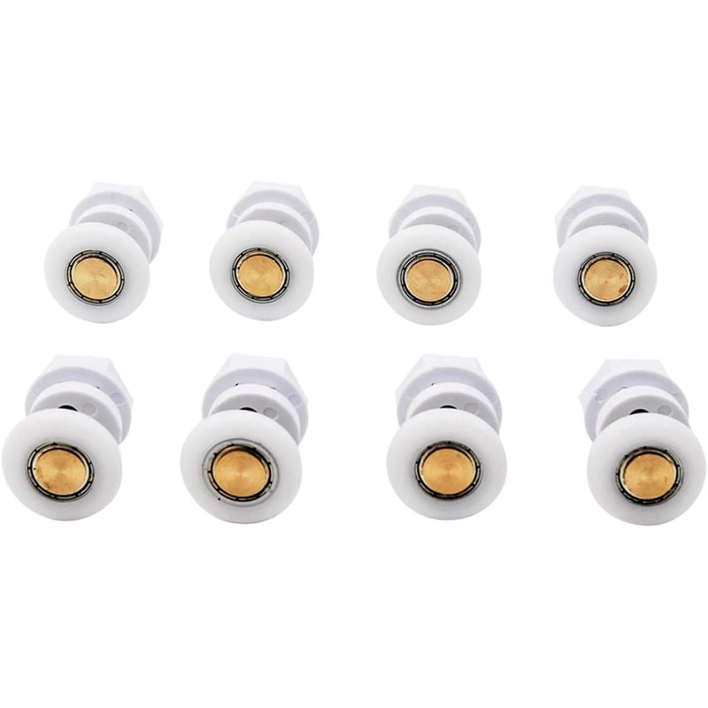 Casa si Gradina - Sanitare - Suporturi si accesorii baie - Accesorii baie - Set 4 roti pentru usa dus, Alama, Alb/Auriu - Infinity.ro