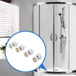 Casa si Gradina - Sanitare - Suporturi si accesorii baie - Accesorii baie - Set 4 roti pentru usa dus, Alama, Alb/Auriu - Infinity.ro