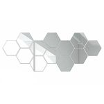 Casa si Gradina - Decoratiuni - Stickere decorative - Set 12 panouri autocolante hexagonale oglinda de perete, 15,5 x 17,5 cm - Infinity.ro