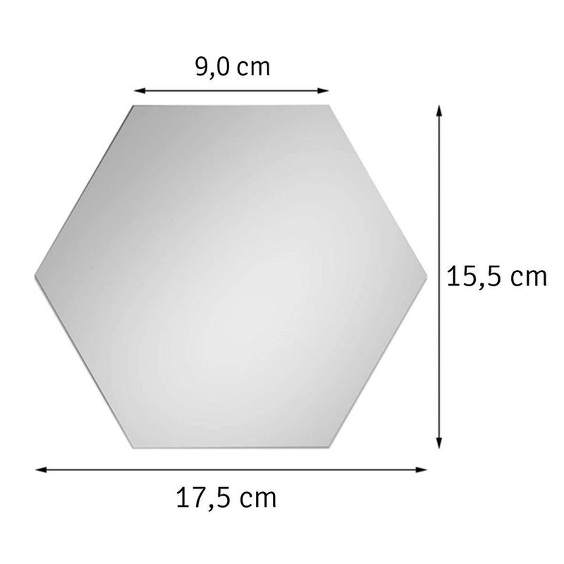 Casa si Gradina - Decoratiuni - Stickere decorative - Set 12 panouri autocolante hexagonale oglinda de perete, 15,5 x 17,5 cm - Infinity.ro
