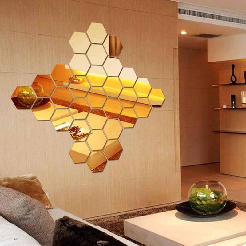 Casa si Gradina - Decoratiuni - Stickere decorative - Set 12 bucati, LeeXo Luxury Sticker Acrilic Cristal Diamant, Auto-Adeziv Tip Oglinda Decorativa Design - Infinity.ro