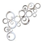 Casa si Gradina - Decoratiuni - Stickere decorative - Set 24 stickere decorative oglinda, Acril, 2.5-14 cm, Argintiu - Infinity.ro