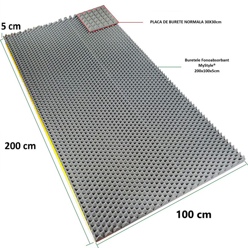 Casa si Gradina - Constructii - Termoizolatii - Termoizolatii si accesorii - Burete Fonoabsorbant Cofrat Adezivat 200x100 cm cu Grosime de 5 cm  Solutia Ideala pentru izolatie acustica - Infinity.ro