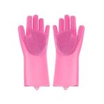 Casa si Gradina - Textile si covoare - Textile bucatarie - Manusi bucatarie - Manusi pentru curatarea vaselor, cu peri din silicon, roz inchis - Infinity.ro