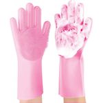 Casa si Gradina - Textile si covoare - Textile bucatarie - Manusi bucatarie - Manusi pentru curatarea vaselor, cu peri din silicon, roz - Infinity.ro