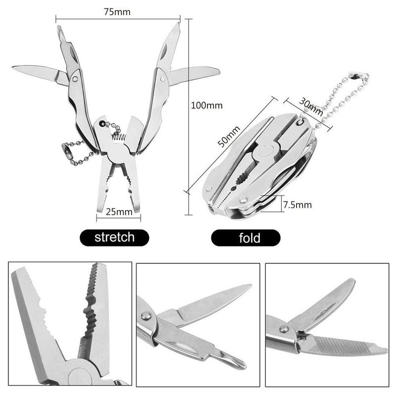 Fashion, accesorii si bijuterii - Barbati - Accesorii barbati - Alte accesorii barbati - Breloc multifunctional, 5in1, Metal, Argintiu - Infinity.ro