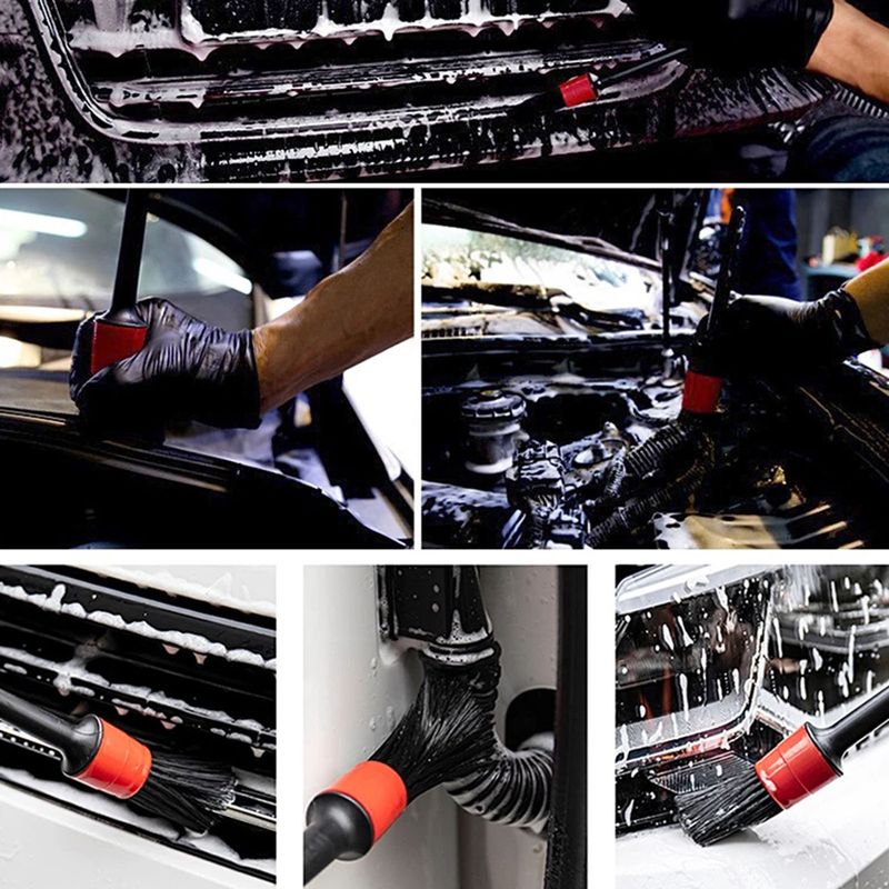 Auto si Moto - Intretinere auto - Produse curatare auto - Set 5 pensule pentru curatat interior Leexo, exterior auto, elemente de caroserie, bord, jante, detailing - Infinity.ro