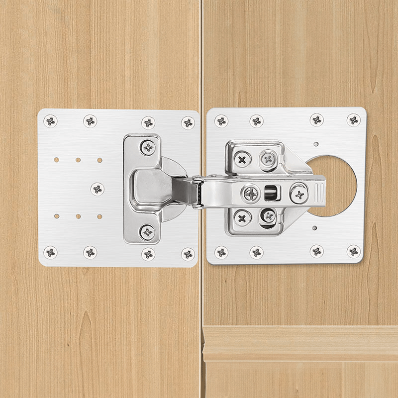 Casa si Gradina - Mobilier - Feronerie si accesorii mobila - Set 4 elemente de reparare a balamalei, argintiu, inox, cu suruburi - Infinity.ro