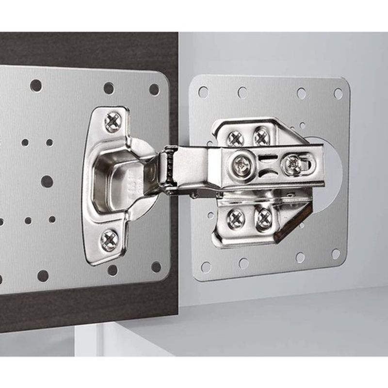 Casa si Gradina - Mobilier - Feronerie si accesorii mobila - Placa perforata plata, pentru reparatii dulap, metal, 90 x 90 mm, set 4 bucati - Infinity.ro