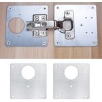 Casa si Gradina - Mobilier - Feronerie si accesorii mobila - Set 8 accesorii pentru balama, Cu suruburi, 90 x 90 mm, Inox, Argintiu - Infinity.ro