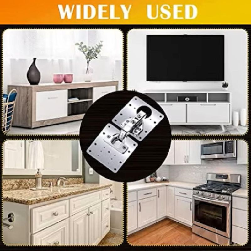 Casa si Gradina - Mobilier - Feronerie si accesorii mobila - Kit placa reparatie balama mobila, otel, 35 mm, set 8 buc - Infinity.ro