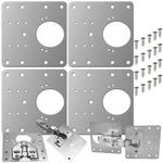 Casa si Gradina - Mobilier - Feronerie si accesorii mobila - Placa perforata plata, pentru reparatii dulap, metal, 90 x 90 mm, set 4 bucati - Infinity.ro