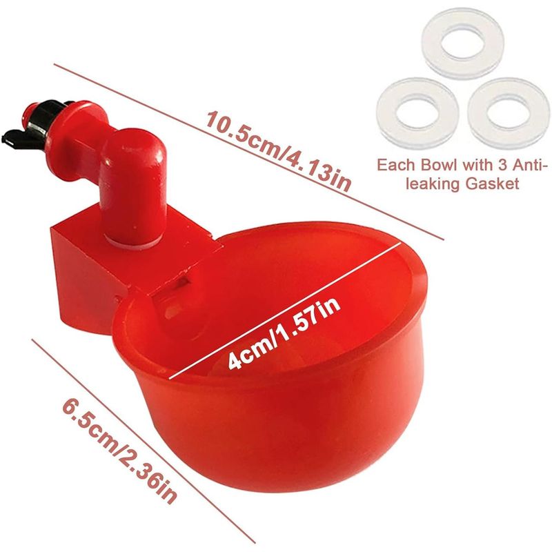 Casa si Gradina - Gradinarit si plante - Produse zootehnice - Adapatoare animale - Set 4 adapatoare automate pentru pasari, Plastic, 10.5 x 6.5 x 4 cm, Rosu - Infinity.ro