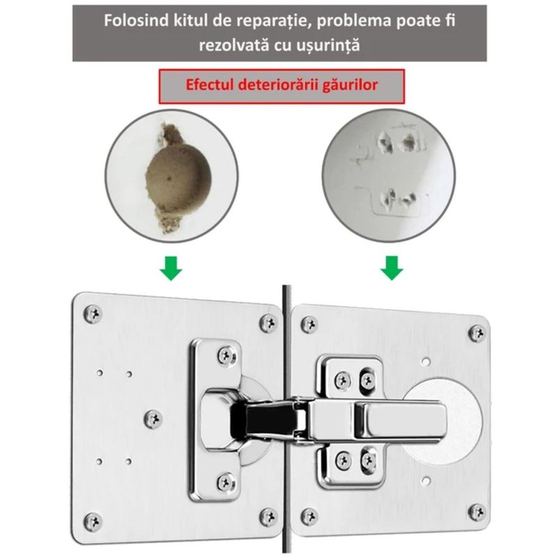 Casa si Gradina - Mobilier - Feronerie si accesorii mobila - Kit placa reparatie balama mobila, otel, 35 mm - Infinity.ro