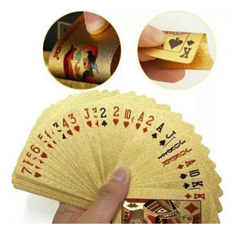 Jucarii, Copii si Bebe - Jucarii si jocuri - Jocuri si puzzle - Jocuri de societate - Carti de joc Aurii Casino Poker, aspect Euro - Infinity.ro