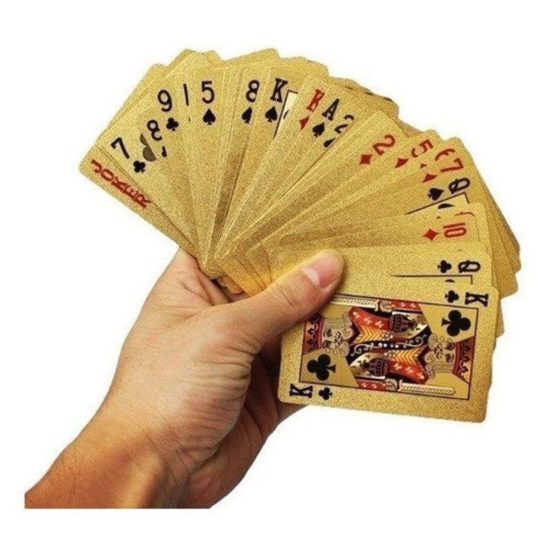 Jucarii, Copii si Bebe - Jucarii si jocuri - Jocuri si puzzle - Jocuri de societate - Carti de joc Aurii Casino Poker, aspect Euro - Infinity.ro