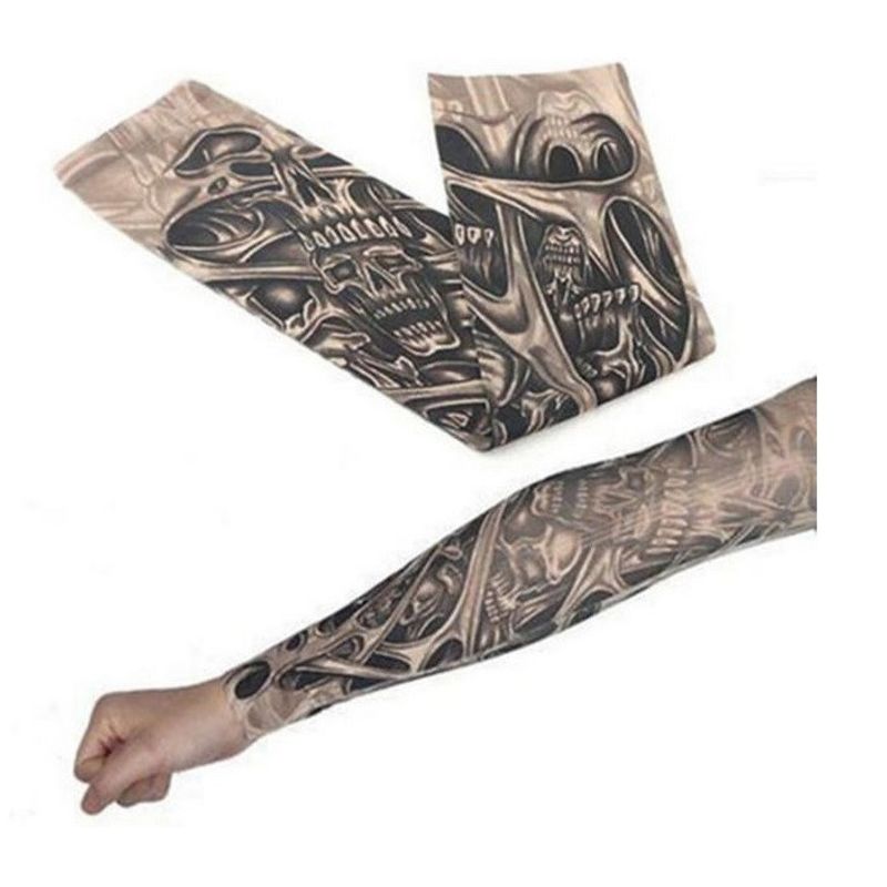 Ingrijire personala si Cosmetice - Ingrijire personala - Ingrijire corp - Tatuaje temporare - Maneca tatuaj temporar, print 3D, cu protectie solara pentru brate, marime universala, unisex, Model Demon - Infinity.ro
