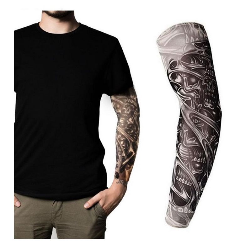 Ingrijire personala si Cosmetice - Ingrijire personala - Ingrijire corp - Tatuaje temporare - Maneca tatuaj temporar, print 3D, cu protectie solara pentru brate, marime universala, unisex, Model Demon - Infinity.ro