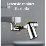 Casa si Gradina - Sanitare - Instalatii hidro - Robineti - Extensie rotativa robinet cu aerator cu 3 articulatii, si accesorii de montare - Infinity.ro