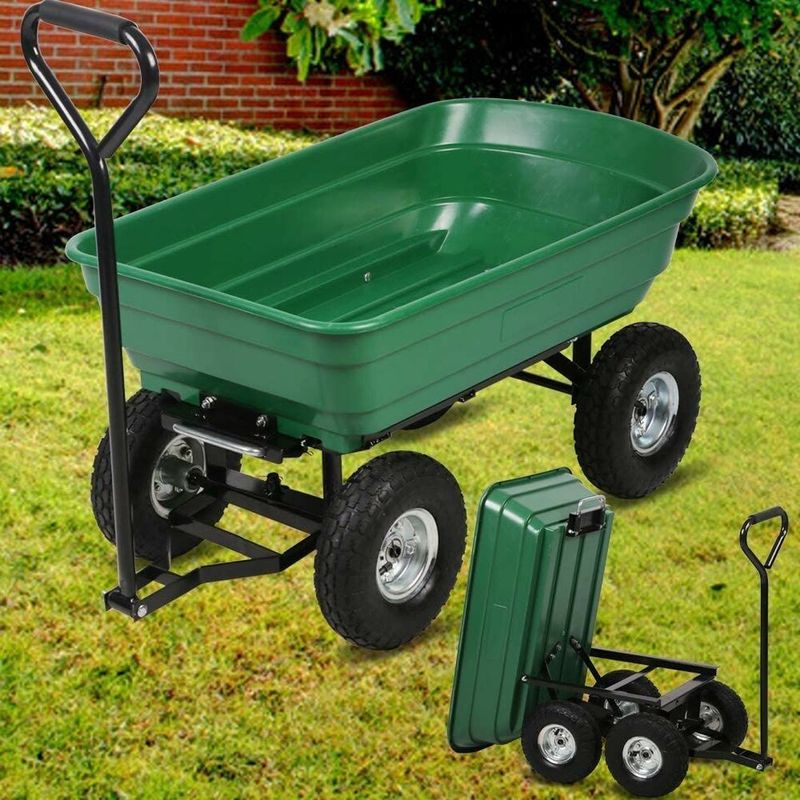 Casa si Gradina - Constructii - Depozitare, transport si protectie - Echipamente pentru transport si ridicat - Carucior de gradina, sarcina maxima 300 kg, cupa rabatabila, maner lung cu burete antiderapant, - Infinity.ro