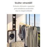 Market - Spalare si intretinere rufe - Uscatoare de rufe si accesorii - Uscator de rufe retractabil, montare pe perete, lungime 4.2m, sustine 20kg, Alb - Infinity.ro