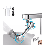 Casa si Gradina - Sanitare - Instalatii hidro - Robineti - Extensie Robinet Rotativa, Adaptor Apa Baterie, Universal, Rotatie de 1080 , Functie de Economisire a Apei, - Infinity.ro