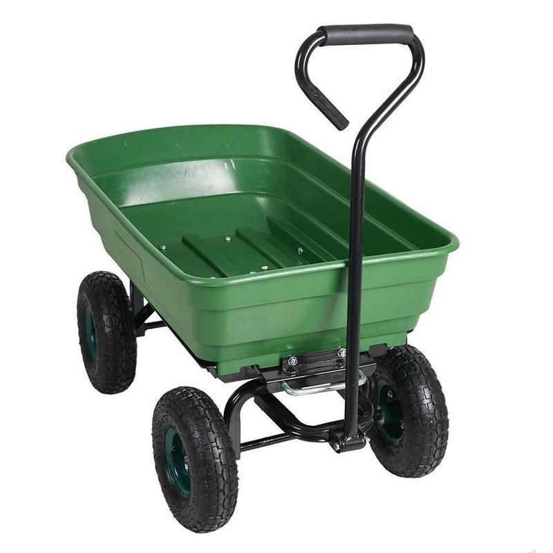 Casa si Gradina - Constructii - Depozitare, transport si protectie - Echipamente pentru transport si ridicat - Carucior de gradina, sarcina maxima 300 kg, cupa rabatabila, maner lung cu burete antiderapant, - Infinity.ro