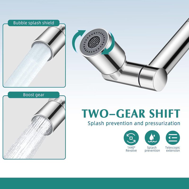 Casa si Gradina - Sanitare - Instalatii hidro - Robineti - Adaptor de robinet cu brat mecanic telescopic, Lecheng, extensibil si rotativ 1440 pivotant in orice - Infinity.ro