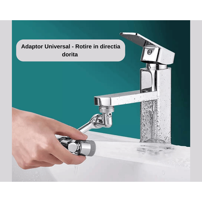 Casa si Gradina - Sanitare - Instalatii hidro - Robineti - Extensie Robinet Rotativa, Adaptor Apa Baterie, Universal, Rotatie de 1080 , Functie de Economisire a Apei, - Infinity.ro