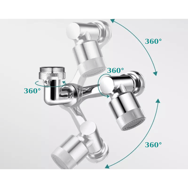 Casa si Gradina - Sanitare - Instalatii hidro - Robineti - Extensie Robinet Rotativa, Adaptor Apa Baterie, Universal, Rotatie de 1080 , Functie de Economisire a Apei, - Infinity.ro