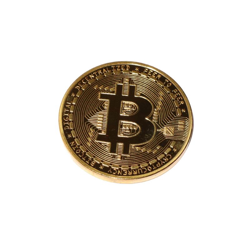 Market - Cadouri - Monede si lingouri metale pretioase - Moneda Suvenir Bitcoin, diametru 40 mm, in cutie de plastic - Infinity.ro