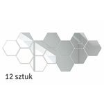 Casa si Gradina - Decoratiuni - Stickere decorative - Set 12 panouri autocolante hexagonale oglinda pentru perete, dimensiune panou 15.5 x 17.5 cm - Infinity.ro