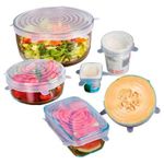 Casa si Gradina - Bucatarie si vesela - Organizare si depozitare bucatarie - Borcane si capace - Set 6 Capace Transparente si flexibile din silicon pentru vase/recipiente, castron, bol, pahar, borcan, - Infinity.ro