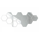 Casa si Gradina - Decoratiuni - Stickere decorative - Set 12 panouri autocolante hexagonale oglinda pentru perete, dimensiune panou 15.5 x 17.5 cm - Infinity.ro