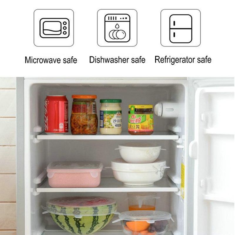 Casa si Gradina - Bucatarie si vesela - Organizare si depozitare bucatarie - Borcane si capace - Set cu 6 capace pentru vasele de gatit si alte recipiente pentru depozitat alimente, marimi universale, Alexa - Infinity.ro