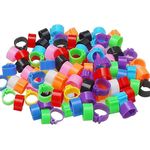Petshop - Articole imbracaminte - Incaltaminte animale - Set 100 inele pasari, Iniversal, Plastic, 8mm, Multicolor - Infinity.ro