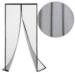 Casa si Gradina - Constructii - Ferestre si accesorii - Accesorii ferestre - Plasa anti-insecte, pentru usa, 100x220 cm, inchidere magnetica, negru - Infinity.ro