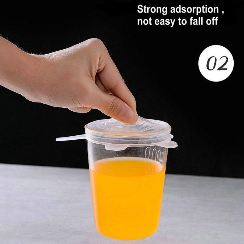 Casa si Gradina - Bucatarie si vesela - Organizare si depozitare bucatarie - Borcane si capace - Set cu 6 capace pentru vasele de gatit si alte recipiente pentru depozitat alimente, marimi universale, Alexa - Infinity.ro