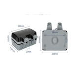 Casa si Gradina - Electrice - Prize - Priza dubla pentru exterior, montare la suprafata, rezistenta la intemperii si praf, Policarbonat, Gri/Alb - Infinity.ro