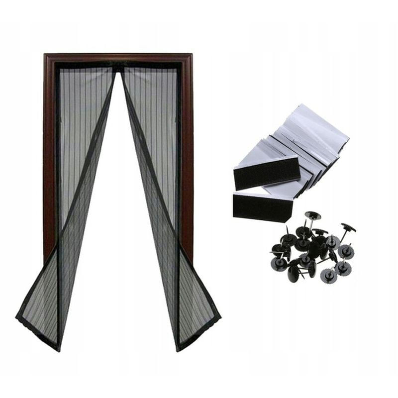 Casa si Gradina - Constructii - Ferestre si accesorii - Accesorii ferestre - Plasa anti-insecte, pentru usa, 100x220 cm, inchidere magnetica, negru - Infinity.ro