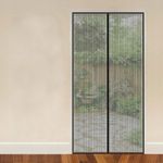 Casa si Gradina - Constructii - Ferestre si accesorii - Accesorii ferestre - Plasa anti-insecte, pentru usa, 100x220 cm, inchidere magnetica, negru - Infinity.ro