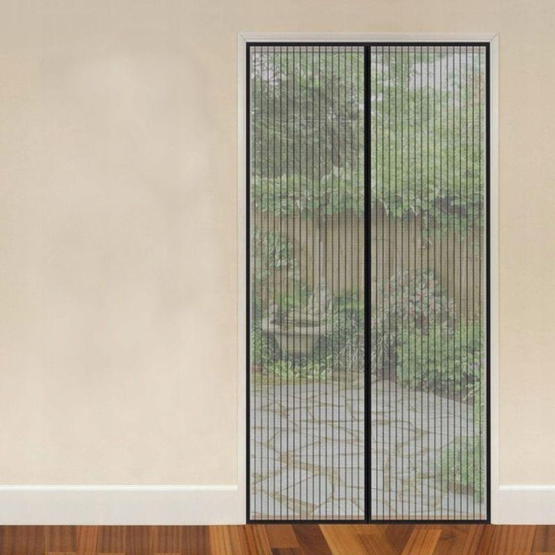 Casa si Gradina - Constructii - Ferestre si accesorii - Accesorii ferestre - Plasa anti-insecte, pentru usa, 100x220 cm, inchidere magnetica, negru - Infinity.ro